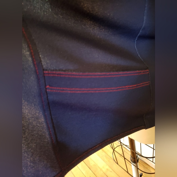 Vintage blue faux denim vest 2XL - Picture 6 of 7